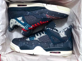 Jordan 4 Sashiko-Style Embroidered Sneakers Navy