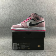 Jordan 1 Mid Pink White Black Sneakers 852542-801