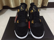 Jordan 4 Black and Gold High-Top Sneakers