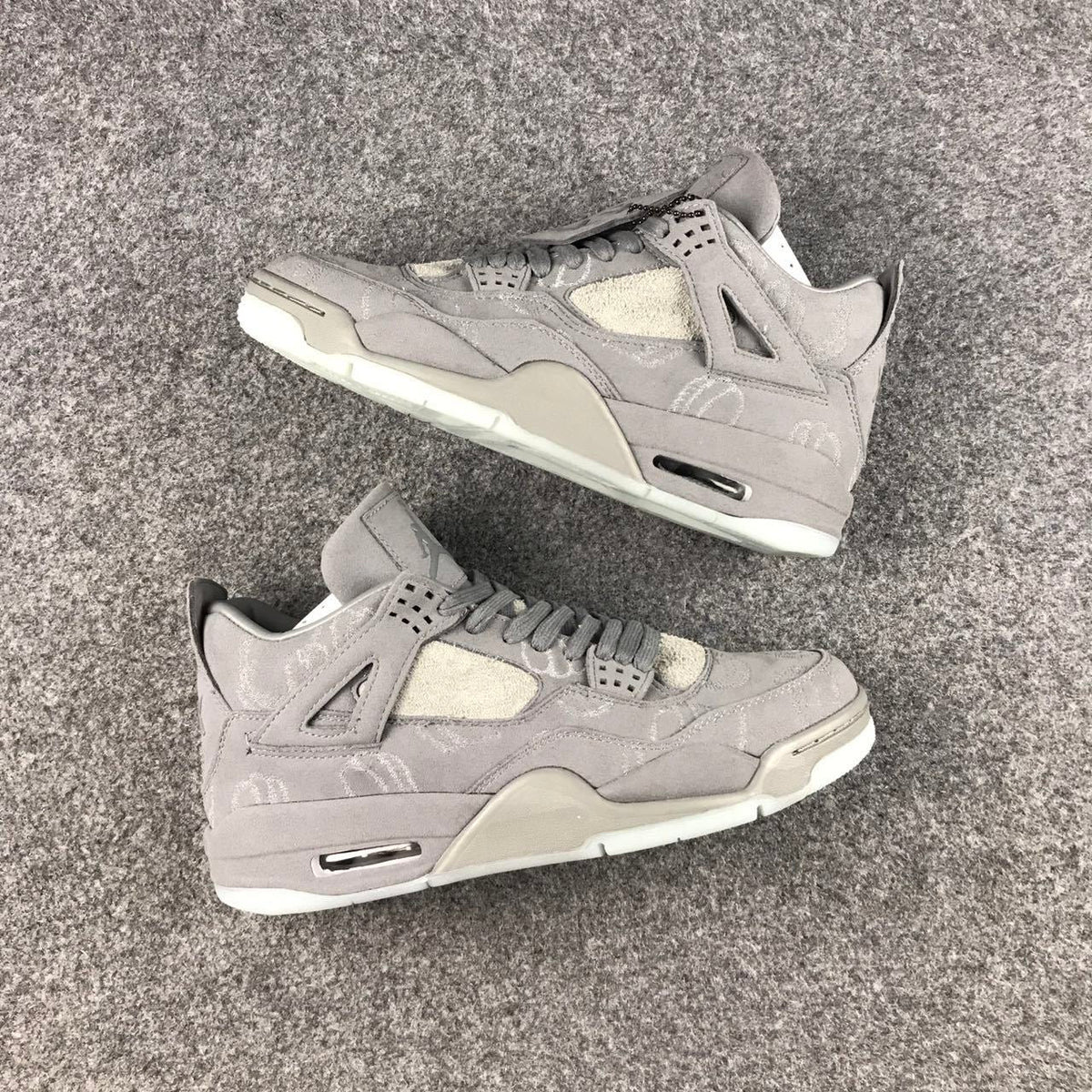 Jordan 4 KAWS Sample High-Top Sneakers in Grey