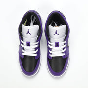 Jordan 1 Low Black Purple White Sneakers 553560-501