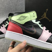 Jordan Air Jordan 1 Mid Sneakers Black Red Green Pink AV5174-076