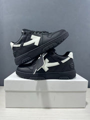 Off-White Out Of Office Low-Top Sneakers Black White OMAI89C99LEA0191001