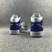 Air Jordan 1 Mid Sneakers Blue Pink 554724-451