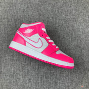 Air Jordan 1 Mid White Pink Sneakers 555112-611