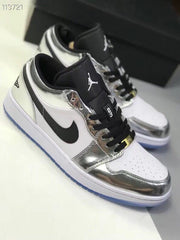 Jordan 1 Low Leonard Silver and White Sneakers