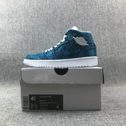 Air Jordan 1 Mid Blue Pattern Women's Sneakers AH7389-300