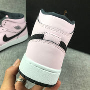 Air Jordan 1 Mid Pink and Black High-Top Sneakers
