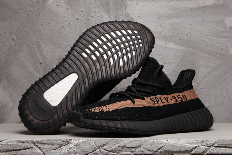 Yeezy Boost 350 V2 Black and Tan Sneakers