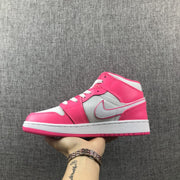 Air Jordan 1 Mid White Pink Sneakers 555112-611