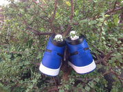 Jordan 1 High Blue and Black Basketball Sneakers