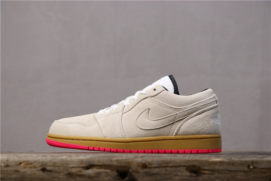 Air Jordan 1 Low Releasing with Pink Bottoms Grey White