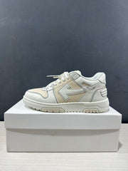 Off-White Off Court Leather Low-Top Sneakers Cream White