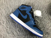 Jordan AJ1 High Black Blue Sneakers 555088-404
