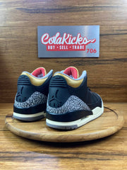 Jordan 3 Retro Black Cement Gold (Women's)(steal)
