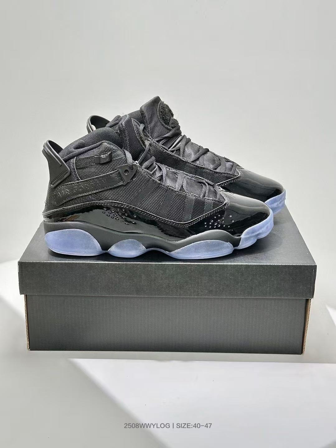 Jordan 6-4 Black High-Top Sneakers