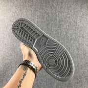 Jordan Air Jordan 1 Mid GS White and Silver Sneakers