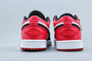 Jordan 1 Low Black Toe Sneakers Black White Red
