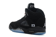 Jordan Air Jordan 5 Retro Black and Silver High-Top Sneakers