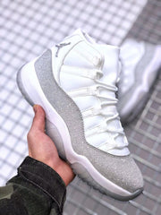 Jordan Air Jordan 11 White Glitter High-Top Sneakers