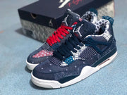 Jordan 4 Sashiko-Style Embroidered Sneakers Navy