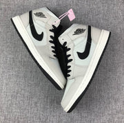 Air Jordan 1 Mid Grey and Black High-Top Sneakers