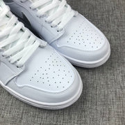 Air Jordan 1 Mid White Silver Sneakers 554724-105