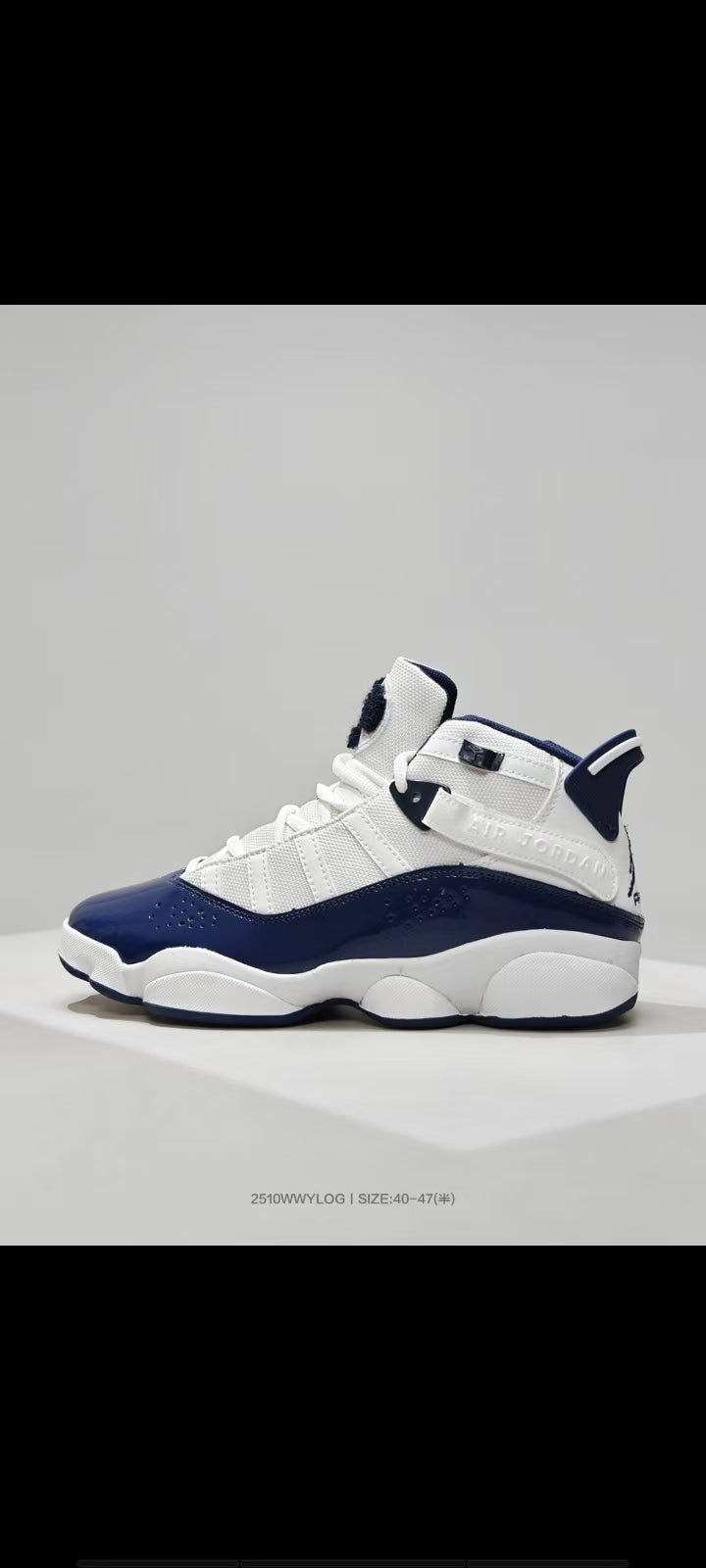 Jordan 6 Sneakers White and Navy