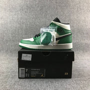 Air Jordan 1 Mid SE White Green Black Sneakers