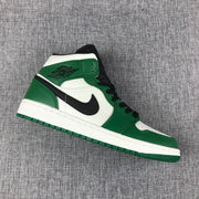 Air Jordan 1 Mid SE White Green Black Sneakers