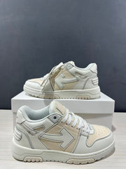 Off-White Off Court Leather Low-Top Sneakers Cream White