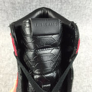 Air Jordan 1 High Black Red Scale-Textured Sneakers