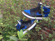 Jordan 1 High Blue and Black Basketball Sneakers