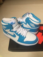 Jordan 1 High Sneakers White and Blue