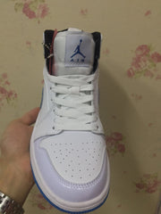 Jordan Air Jordan 1 High White and Royal Blue Sneakers