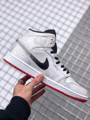 Jordan Air Jordan 1 Mid Edison Chen White Black Gold Sneakers