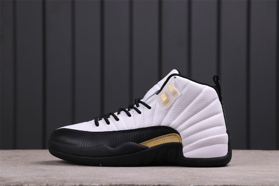 Jordan Air Jordan 12 Reverse Flu Game Sneakers White Black Gold