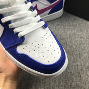 Air Jordan 1 Mid Sneakers Blue Pink 554724-451