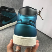 Air Jordan 1 Mid BQ6472-009 Black and Turquoise Sneakers