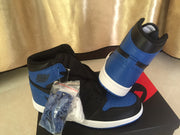 Jordan 1 High Black and Royal Blue Sneakers