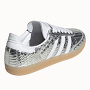 Adidas Originals Women's Silver "Metallic Snakeskin" Sambas, IH9016
