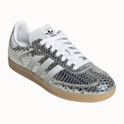 Adidas Originals Women's Silver "Metallic Snakeskin" Sambas, IH9016
