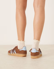 adidas Originals Gazelle Indoor sneakers in brown and blue