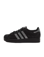 adidas Originals Superstar II sneakers in black and silver dimantes